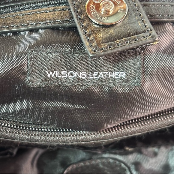 WILSONS LEATHER ROMA Elegant Black Leather Tote Bag - Picture 8 of 9